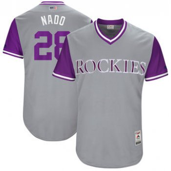 Men's Colorado Rockies Nolan Arenado Nado Majestic Gray 2017 Players Weekend Authentic Jersey