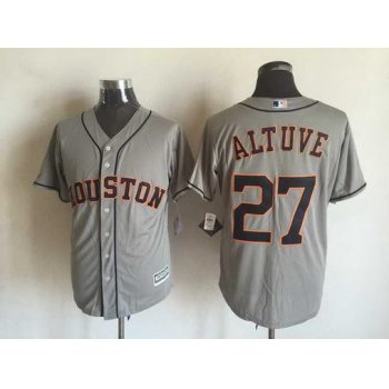 Men's Houston Astros #27 Jose Altuve Away Gray 2015 MLB Cool Base Jersey