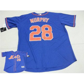 Men's New York Mets #28 Daniel Murphy Blue With Orange Alternate 2015 MLB Cool Base Jersey