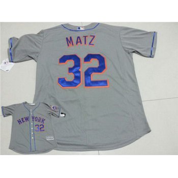 Men's New York Mets #32 Steven Matz Gray Road 2015 MLB Cool Base Jersey