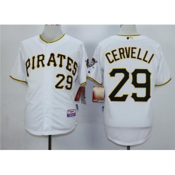 Men's Pittsburgh Pirates #29 Francisco Cervelli White Cool Base Jersey