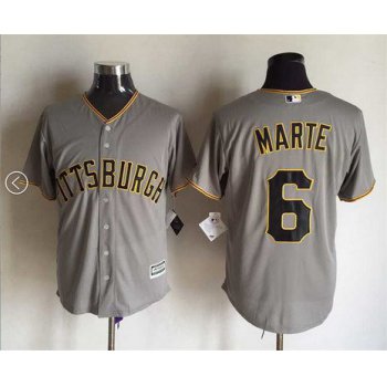 Men's Pittsburgh Pirates #6 Starling Marte Away Gray 2015 MLB Cool Base Jersey