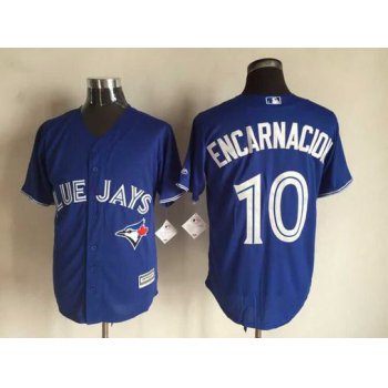 Men's Toronto Blue Jays #10 Edwin Encarnacion Alternate Blue 2015 MLB Cool Base Jersey