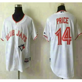 Men's Toronto Blue Jays #14 David Price 2015 Canada Day Home White MLB Cool Base Jersey