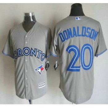 Men's Toronto Blue Jays #20 Josh Donaldson Away Gray 2015 MLB Cool Base Jersey