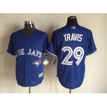 Men's Toronto Blue Jays #29 Devon Travis Alternate Blue 2015 MLB Cool Base Jersey