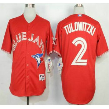 Men's Toronto Blue Jays #2 Troy Tulowitzki Red Jersey