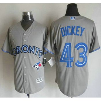 Men's Toronto Blue Jays #43 R.A. Dickey Away Gray 2015 MLB Cool Base Jersey