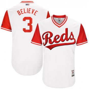 Men's Cincinnati Reds Patrick Kivlehan Believe Majestic White 2017 Players Weekend Authentic Jersey