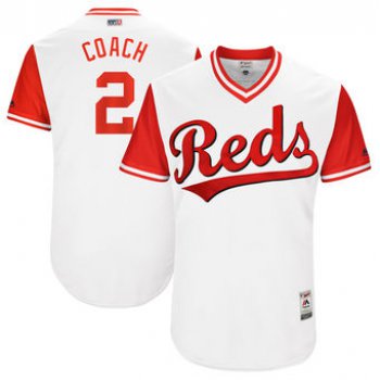 Men's Cincinnati Reds Zack Cozart Coach Majestic White 2017 Players Weekend Authentic Jersey