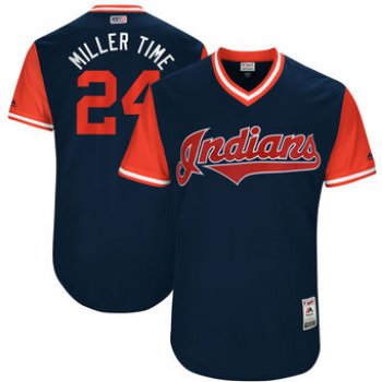 Men's Cleveland Indians Andrew Miller Miller Time Majestic Navy 2017 Players Weekend Authentic Jersey