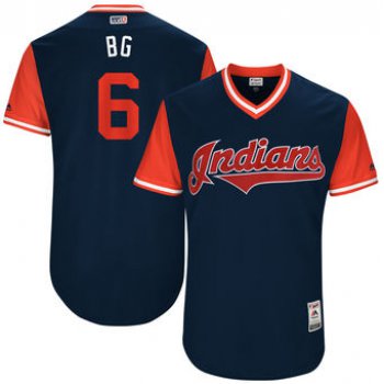 Men's Cleveland Indians Brandon Guyer BG Majestic Navy 2017 Players Weekend Authentic Jersey