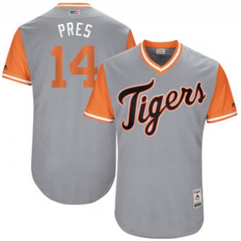 Men's Detroit Tigers Alex Presley Pres Majestic Gray 2017 Players Weekend Authentic Jersey