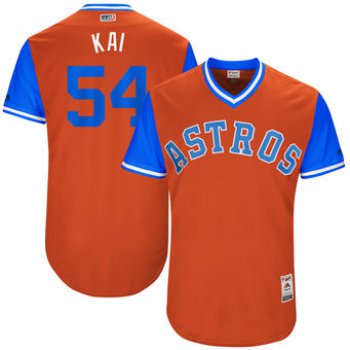 Men's Houston Astros Mike Fiers Kai Majestic Orange 2017 Players Weekend Authentic Jersey