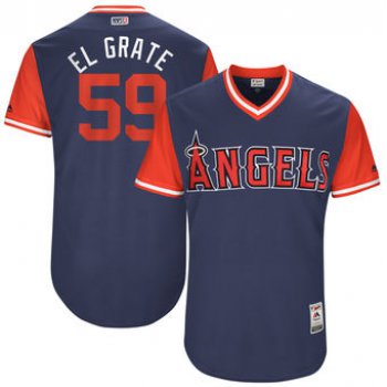 Men's Los Angeles Angels Juan Graterol El Grate Majestic Navy 2017 Players Weekend Authentic Jersey