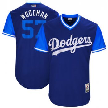 Men's Los Angeles Dodgers Alex Wood Woodman Majestic Royal 2017 Players Weekend Authentic Jersey