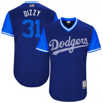 Men's Los Angeles Dodgers Joc Pederson Dizzy Majestic Royal 2017 Players Weekend Authentic Jersey