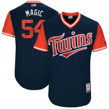 Men's Minnesota Twins Ervin Santana Magic Majestic Navy 2017 Players Weekend Authentic Jersey