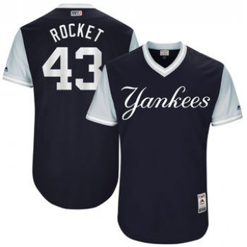 Men's New York Yankees Adam Warren Rocket Majestic Navy 2017 Players Weekend Authentic Jersey