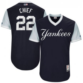 Men's New York Yankees Jacoby Ellsbury Chief Majestic Navy 2017 Players Weekend Authentic Jersey