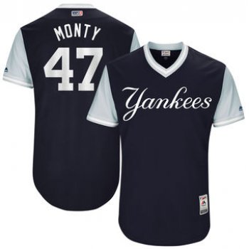 Men's New York Yankees Jordan Montgomery Monty Majestic Navy 2017 Players Weekend Authentic Jersey