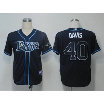 MLB Jerseys Tampa Bay Rays 40 Davis Dark Blue Cool Base