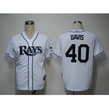 MLB Jerseys Tampa Bay Rays 40 Davis White Cool Base