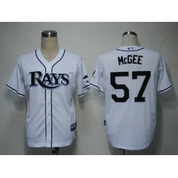 MLB Jerseys Tampa Bay Rays 57 Mcgee White Cool Base