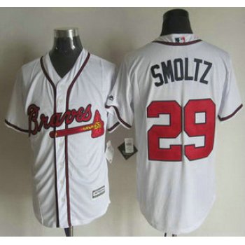 Men's Atlanta Braves #29 John Smoltz Home White Retired Player 2015 MLB Cool Base Jersey