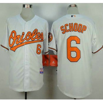 Men's Baltimore Orioles #6 Jonathan Schoop White Jersey