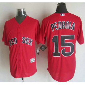 Men's Boston Red Sox #15 Dustin Pedroia Alternate Red 2015 MLB Cool Base Jersey