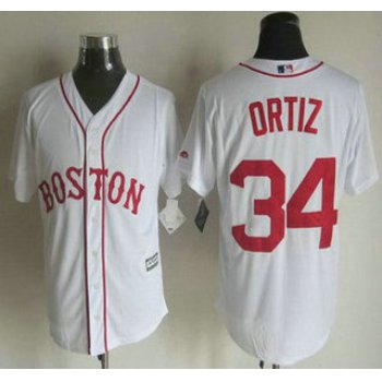 Men's Boston Red Sox #34 David Ortiz Alternate White 2015 MLB Cool Base Jersey