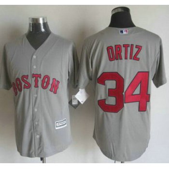 Men's Boston Red Sox #34 David Ortiz Away Gray 2015 MLB Cool Base Jersey