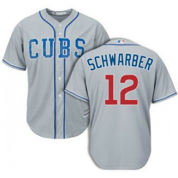 Men's Chicago Cubs #12 Kyle Schwarber Alternate Gray 2014 MLB Cool Base Jersey