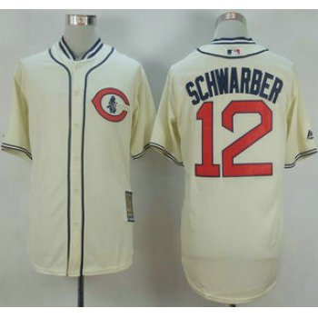 Men's Chicago Cubs #12 Kyle Schwarber Cream 1929 Turn Back The Clock Jersey