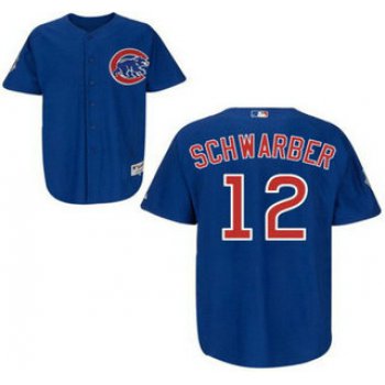 Men's Chicago Cubs #12 Kyle Schwarber Home Alternate Blue MLB Cool Base Jersey