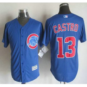 Men's Chicago Cubs #13 Starlin Castro Alternate Blue 2015 MLB Cool Base Jersey