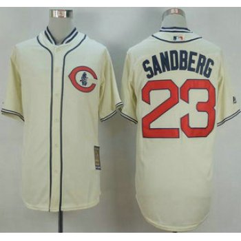 Men's Chicago Cubs #23 Ryne Sandberg Cream 1929 Turn Back The Clock Jersey