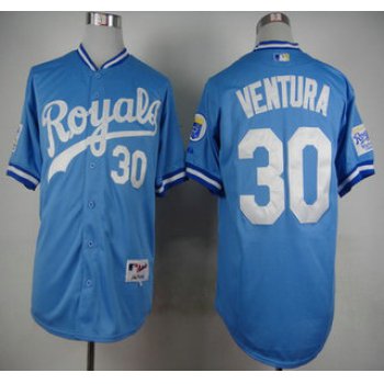 Men's Kansas City Royals #30 Yordano Ventura 1985 Turn Back The Clock Blue Jersey