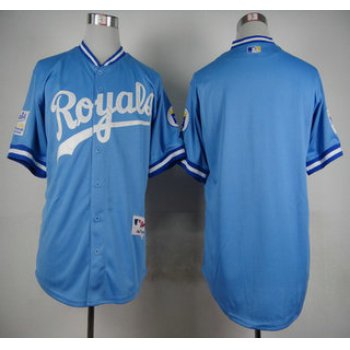 Men's Kansas City Royals Blank 1985 Turn Back The Clock Blue Jersey