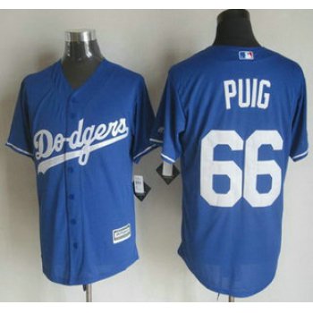 Men's Los Angeles Dodgers #66 Yasiel Puig Alternate Blue 2015 MLB Cool Base Jersey