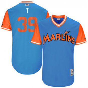 Men's Miami Marlins JT Riddle T Majestic Blue 2017 Players Weekend Authentic Jersey