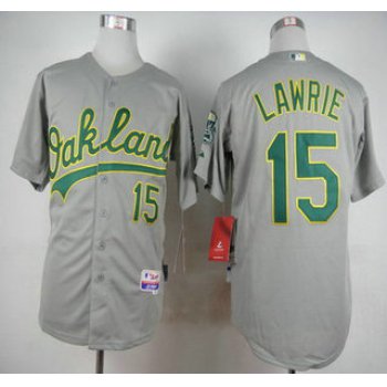 Men's Oakland Athletics #15 Brett Lawrie Gray Jersey