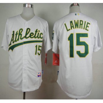 Men's Oakland Athletics #15 Brett Lawrie White Jersey