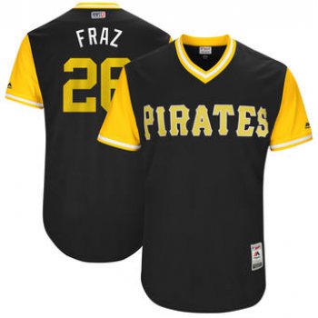 Men's Pittsburgh Pirates Adam Frazier Fraz Majestic Black 2017 Players Weekend Authentic Jersey