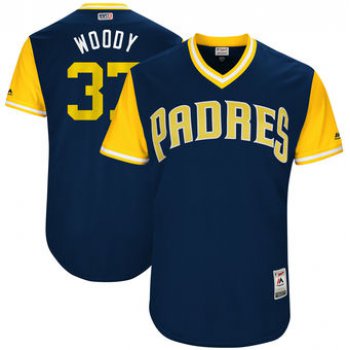 Men's San Diego Padres Travis Wood Woody Majestic Navy 2017 Players Weekend Authentic Jersey