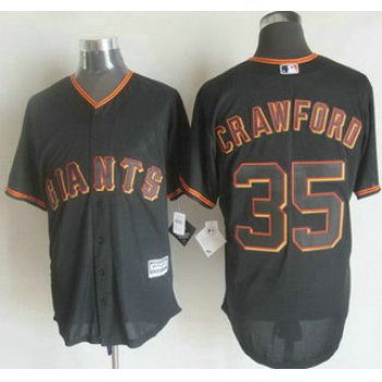 Men's San Francisco Giants #35 Brandon Crawford Alternate Black 2015 MLB Cool Base Jersey