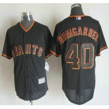 Men's San Francisco Giants #40 Madison Bumgarner Alternate Black 2015 MLB Cool Base Jersey