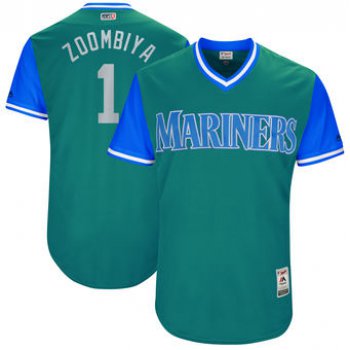 Men's Seattle Mariners Jarrod Dyson Zoombiya Majestic Aqua 2017 Players Weekend Authentic Jersey