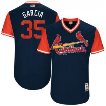 Men's St. Louis Cardinals Greg Garcia Garcia Majestic Navy 2017 Players Weekend Authentic Jersey